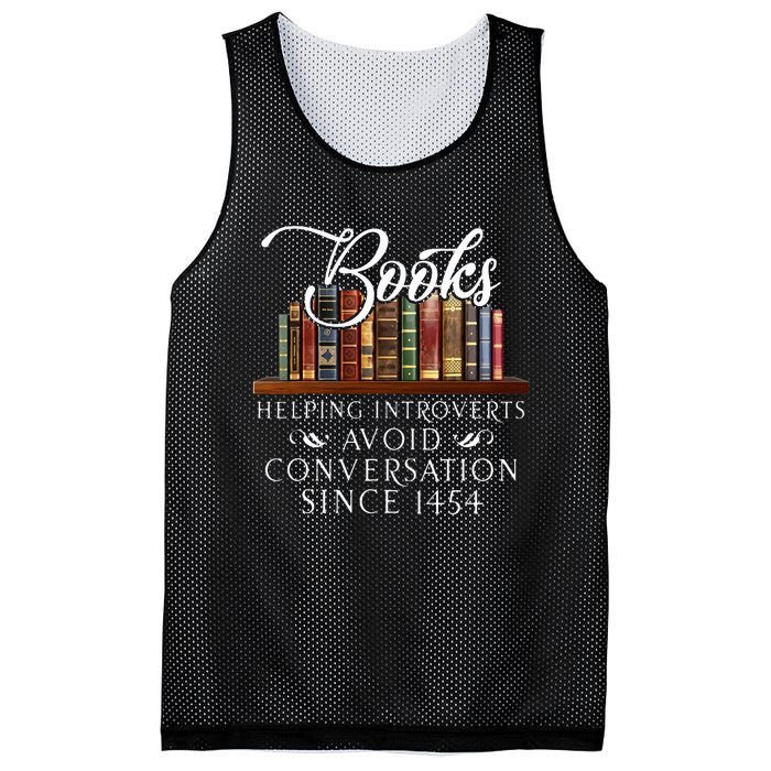 Books helping introverts avoid conversation Mesh Reversible Basketball Jersey Tank