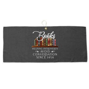 Books helping introverts avoid conversation Large Microfiber Waffle Golf Towel