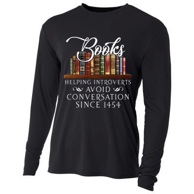 Books helping introverts avoid conversation Cooling Performance Long Sleeve Crew