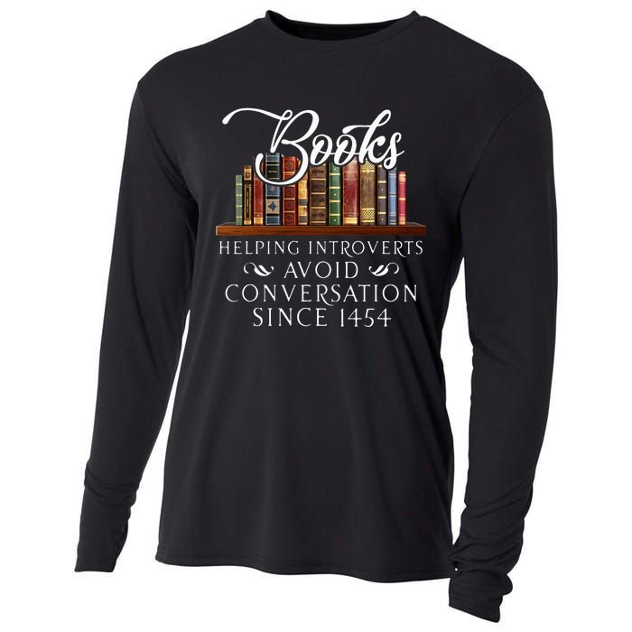 Books helping introverts avoid conversation Cooling Performance Long Sleeve Crew