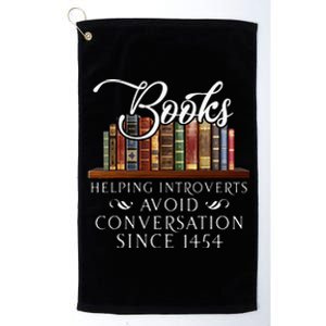 Books helping introverts avoid conversation Platinum Collection Golf Towel