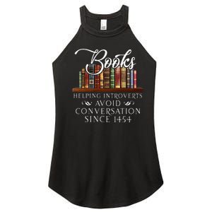 Books helping introverts avoid conversation Women's Perfect Tri Rocker Tank