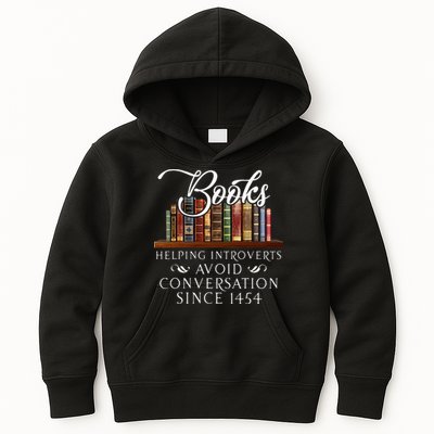 Books helping introverts avoid conversation Kids Hoodie