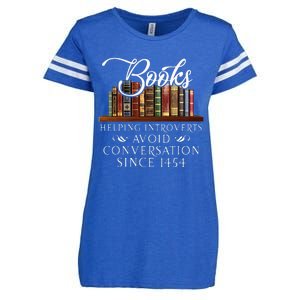 Books helping introverts avoid conversation Enza Ladies Jersey Football T-Shirt