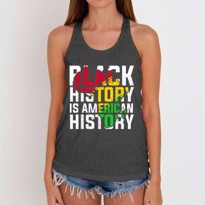 Black History Is American History Patriotic African American Meaningful Gift Women's Knotted Racerback Tank