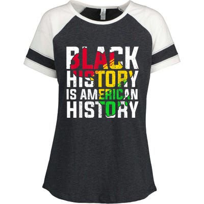 Black History Is American History Patriotic African American Meaningful Gift Enza Ladies Jersey Colorblock Tee