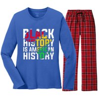 Black History Is American History Patriotic African American Meaningful Gift Women's Long Sleeve Flannel Pajama Set 