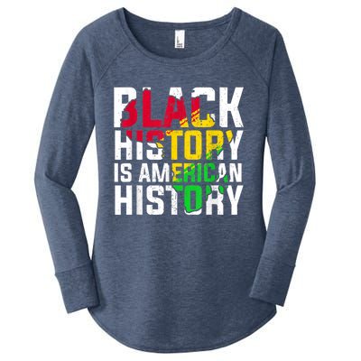 Black History Is American History Patriotic African American Meaningful Gift Women's Perfect Tri Tunic Long Sleeve Shirt