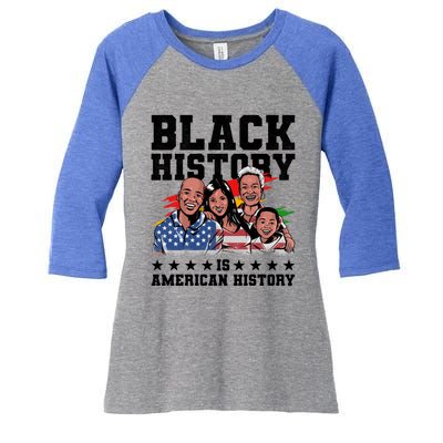 Black History Is American History Juneteenth Gift Women's Tri-Blend 3/4-Sleeve Raglan Shirt