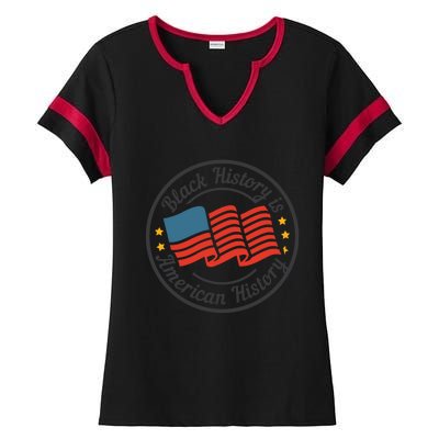 Black History Is American History Patriotic American Flag Gift Ladies Halftime Notch Neck Tee