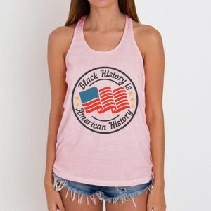 Black History Is American History Patriotic American Flag Gift Women's Knotted Racerback Tank