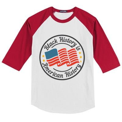 Black History Is American History Patriotic American Flag Gift Kids Colorblock Raglan Jersey