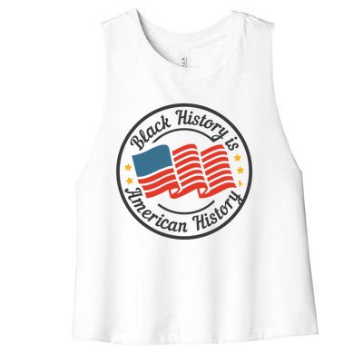 Black History Is American History Patriotic American Flag Gift Women's Racerback Cropped Tank