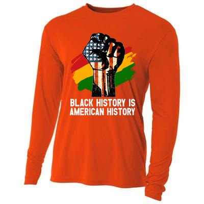 Black History Is American History Power Fist Hand Freedom Gift Cooling Performance Long Sleeve Crew