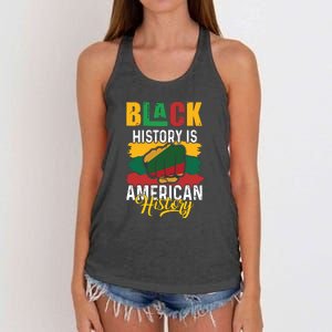 Black History Is American History Black History Month Afro America Women's Knotted Racerback Tank