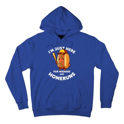 Baseball Humor IM Just Here For Wieners And Homeruns Gift Hoodie