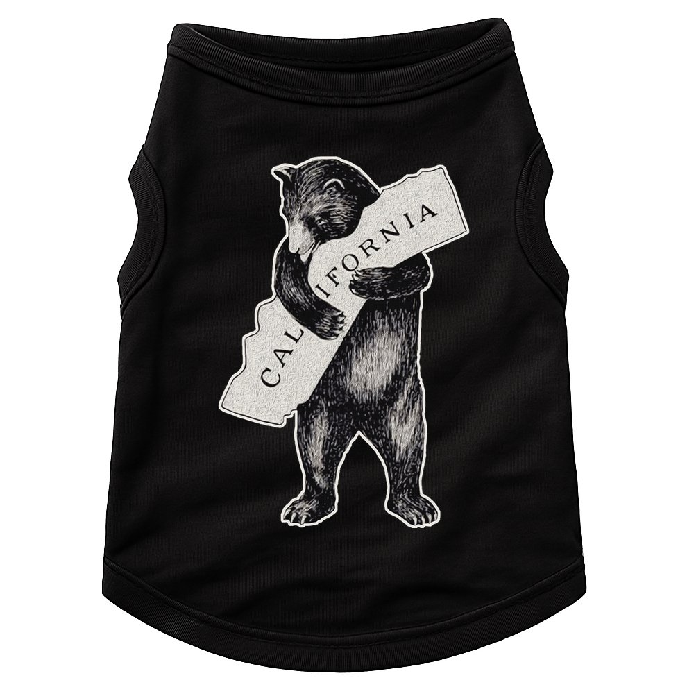 Bear Hug I Love California Art Retro Vintage Cali Bear Doggie Tank