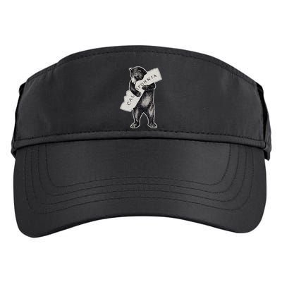 Bear Hug I Love California Art Retro Vintage Cali Bear Adult Drive Performance Visor