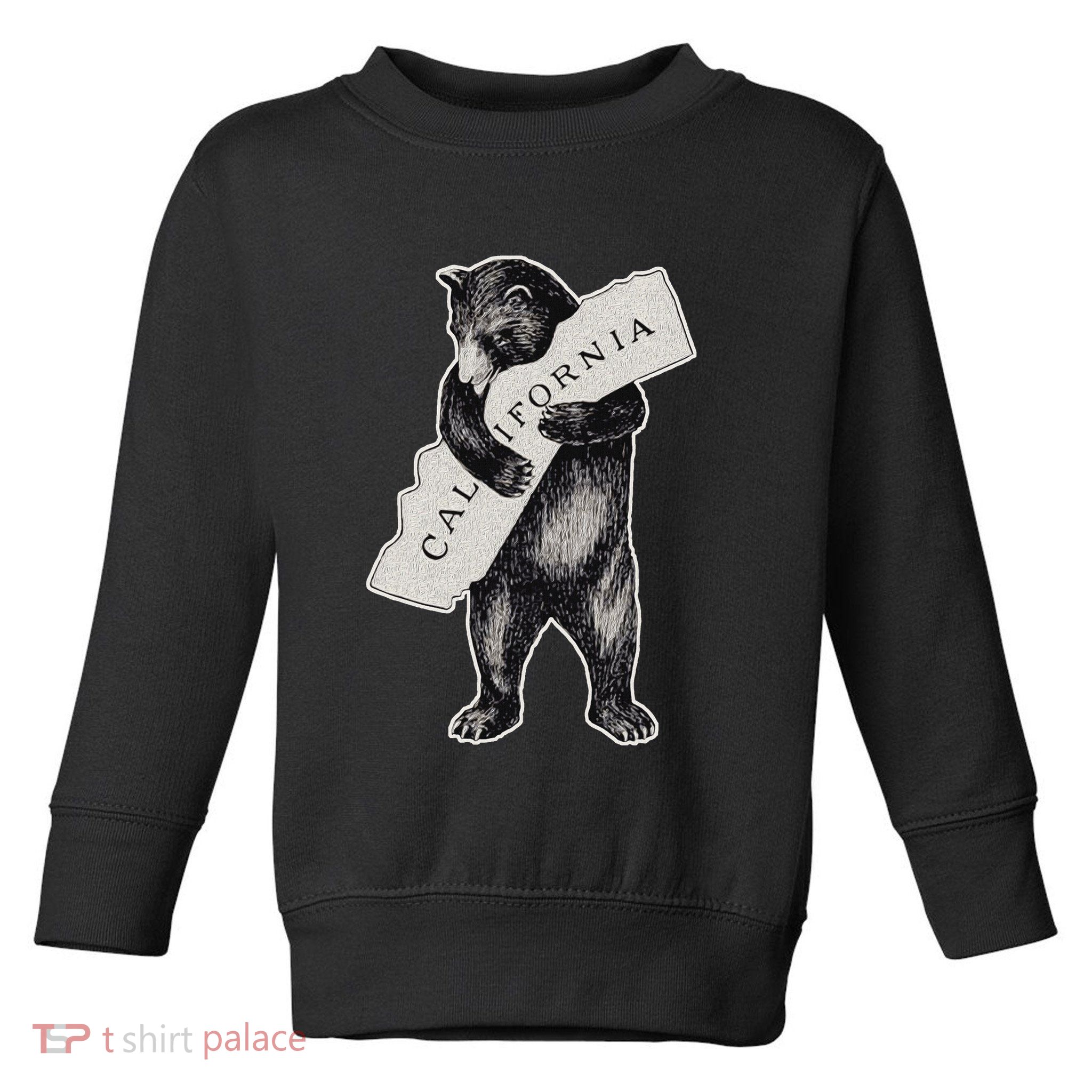 Bear Hug I Love California Art Retro Vintage Cali Bear Toddler Sweatshirt