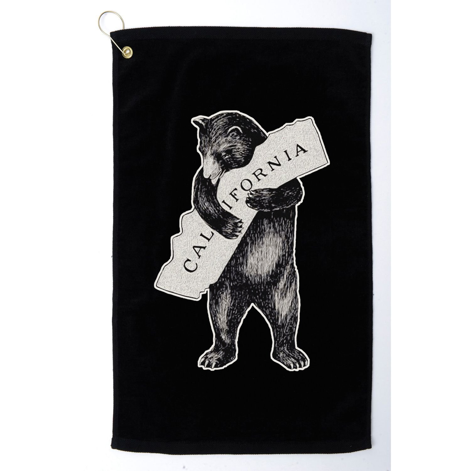 Bear Hug I Love California Art Retro Vintage Cali Bear Golf Towel