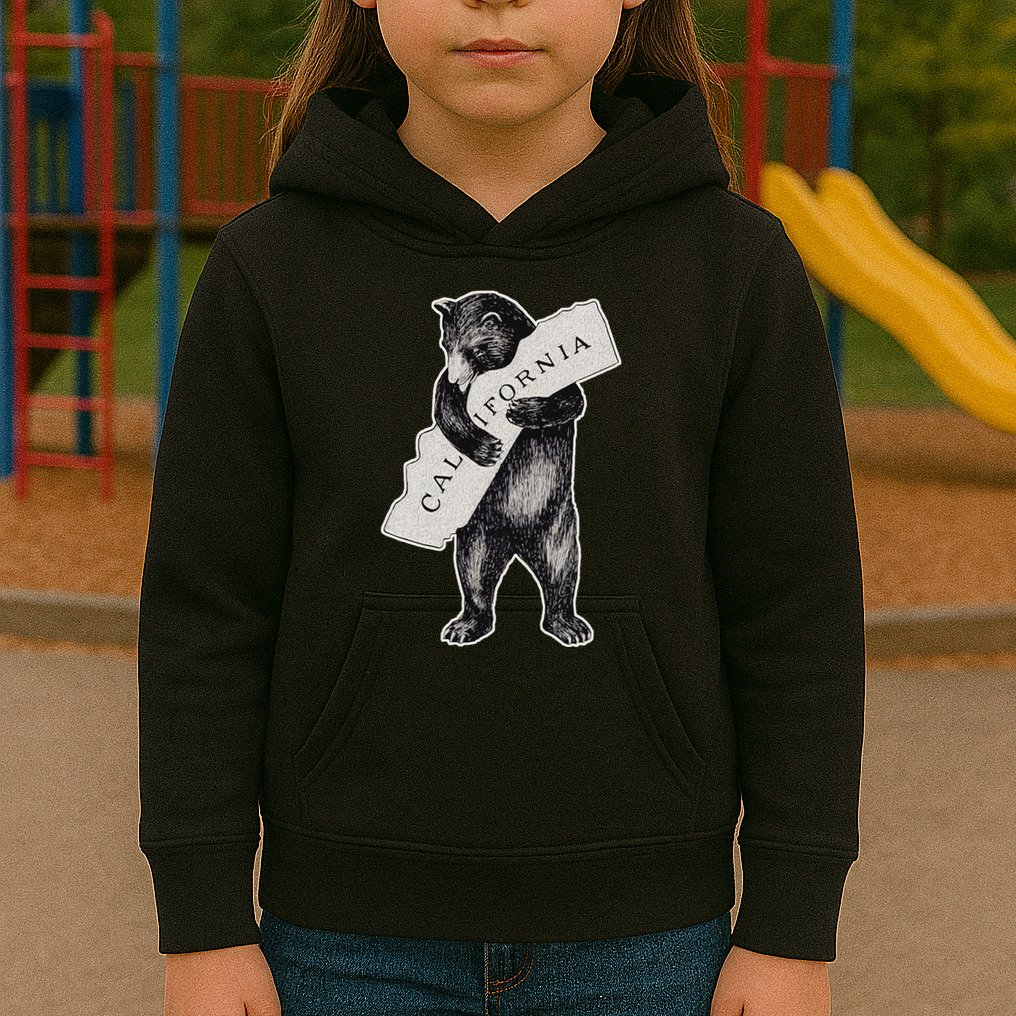 Bear Hug I Love California Art Retro Vintage Cali Bear Kids Hoodie