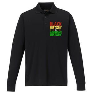 Black History Is American History Black History Month Great Gift Performance Long Sleeve Polo