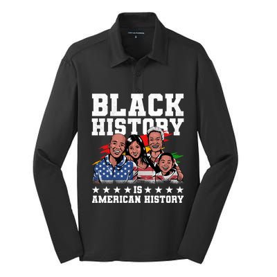 Black History Is American History Juneteenth Gift Silk Touch Performance Long Sleeve Polo