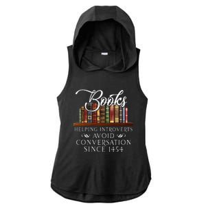 Books Helping Introverts Avoid Conversation Ladies PosiCharge Tri-Blend Wicking Draft Hoodie Tank