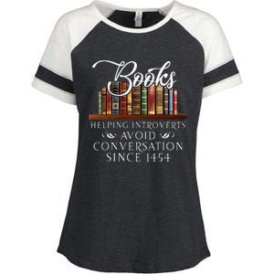 Books Helping Introverts Avoid Conversation Enza Ladies Jersey Colorblock Tee