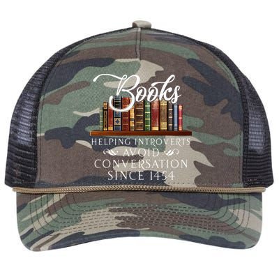 Books Helping Introverts Avoid Conversation Retro Rope Trucker Hat Cap