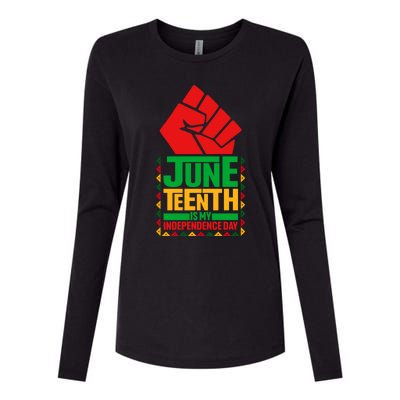 Black History Juneteenth Is My Independence Day Blm Melanin Meaningful Gift Womens Cotton Relaxed Long Sleeve T-Shirt