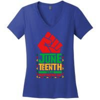 Black History Juneteenth Is My Independence Day Blm Melanin Meaningful Gift Women's V-Neck T-Shirt