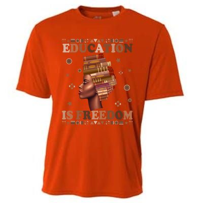 Black History Juneteenth Education Is Freedom Teacher Gift Cooling Performance Crew T-Shirt