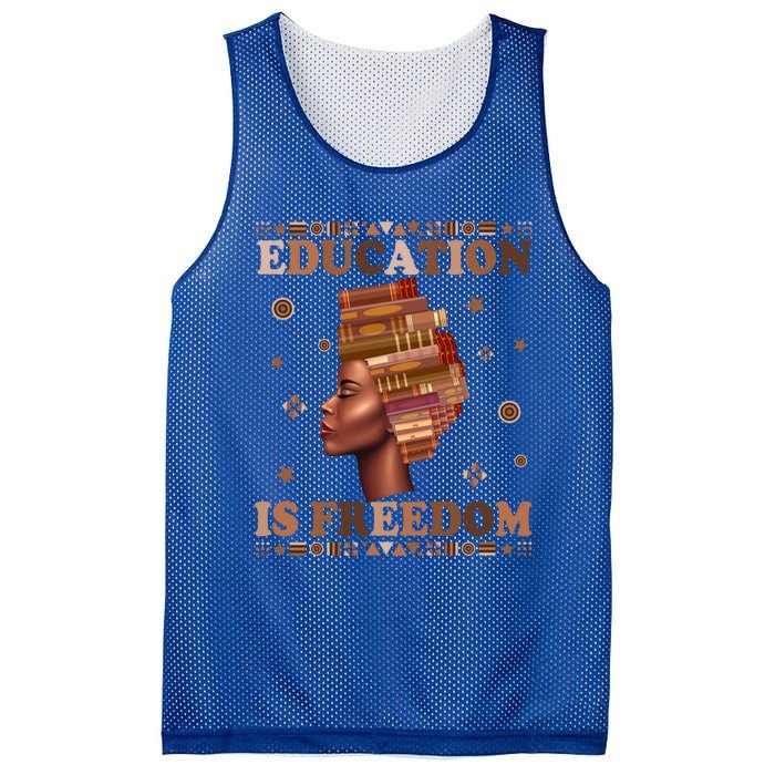 Black History Juneteenth Education Is Freedom Teacher Gift Mesh Reversible Basketball Jersey Tank