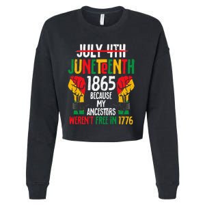 Black History Juneteenth 1865 African Fist Pride American Cropped Pullover Crew