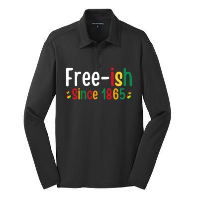 Black History Junenth Freedom Ecipation Freeish 1865 Cute Gift Silk Touch Performance Long Sleeve Polo