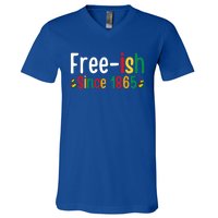 Black History Junenth Freedom Ecipation Freeish 1865 Cute Gift V-Neck T-Shirt