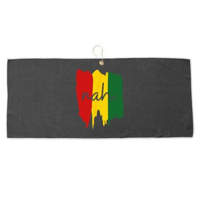 Black History Juneteenth Nah I'm Good Large Microfiber Waffle Golf Towel