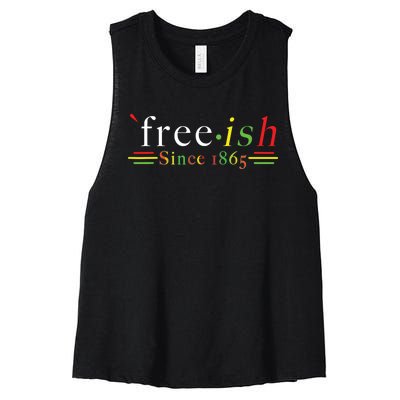 Black History Juneteenth Freedom Emancipation Freeish Women's Racerback Cropped Tank