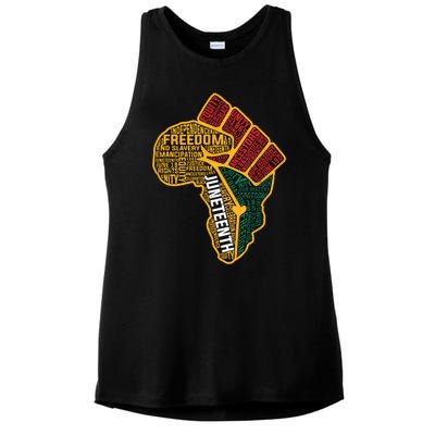 Black History Juneteenth Black 1865 African American Ladies PosiCharge Tri-Blend Wicking Tank