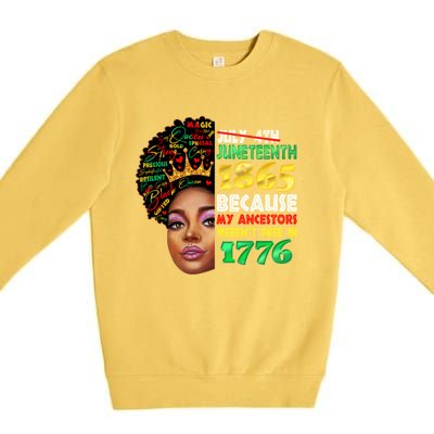 Black History Juneteenth 1865 African American Melanin Gift Premium Crewneck Sweatshirt