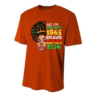 Black History Juneteenth 1865 African American Melanin Gift Performance Sprint T-Shirt