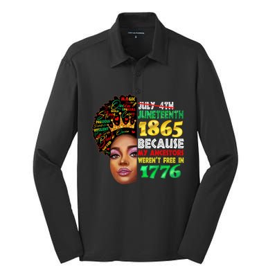 Black History Juneteenth 1865 African American Melanin Gift Silk Touch Performance Long Sleeve Polo