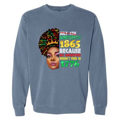 Black History Juneteenth 1865 African American Melanin Gift Garment-Dyed Sweatshirt