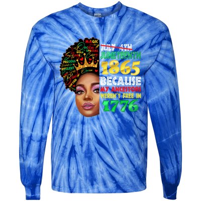 Black History Juneteenth 1865 African American Melanin Gift Tie-Dye Long Sleeve Shirt