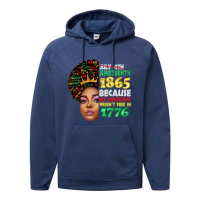 Black History Juneteenth 1865 African American Melanin Gift Performance Fleece Hoodie