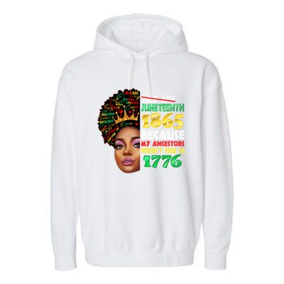 Black History Juneteenth 1865 African American Melanin Gift Garment-Dyed Fleece Hoodie