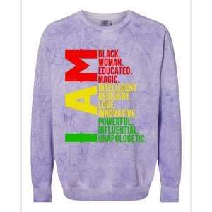 Black History Juneteenth I Am Black Unapologetically Gift Colorblast Crewneck Sweatshirt