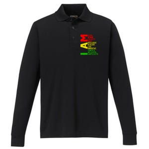 Black History Juneteenth I Am Black Unapologetically Gift Performance Long Sleeve Polo