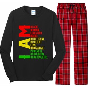 Black History Juneteenth I Am Black Unapologetically Gift Long Sleeve Pajama Set